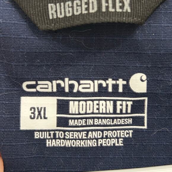 Carhartt Rugged Flex Peak 5-Pocket V-Neck Scrub Top 3X Modern Fit Blue - Picture 5 of 6